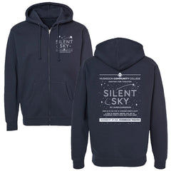 Silent Sky - Unisex Navy Blue Zip Hoodie - MCC