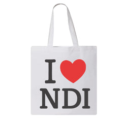 I Heart NDI - White Tote - NDI